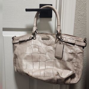 Coach Madison Sophia Crocodile Embossed Leather Handbag Authentic